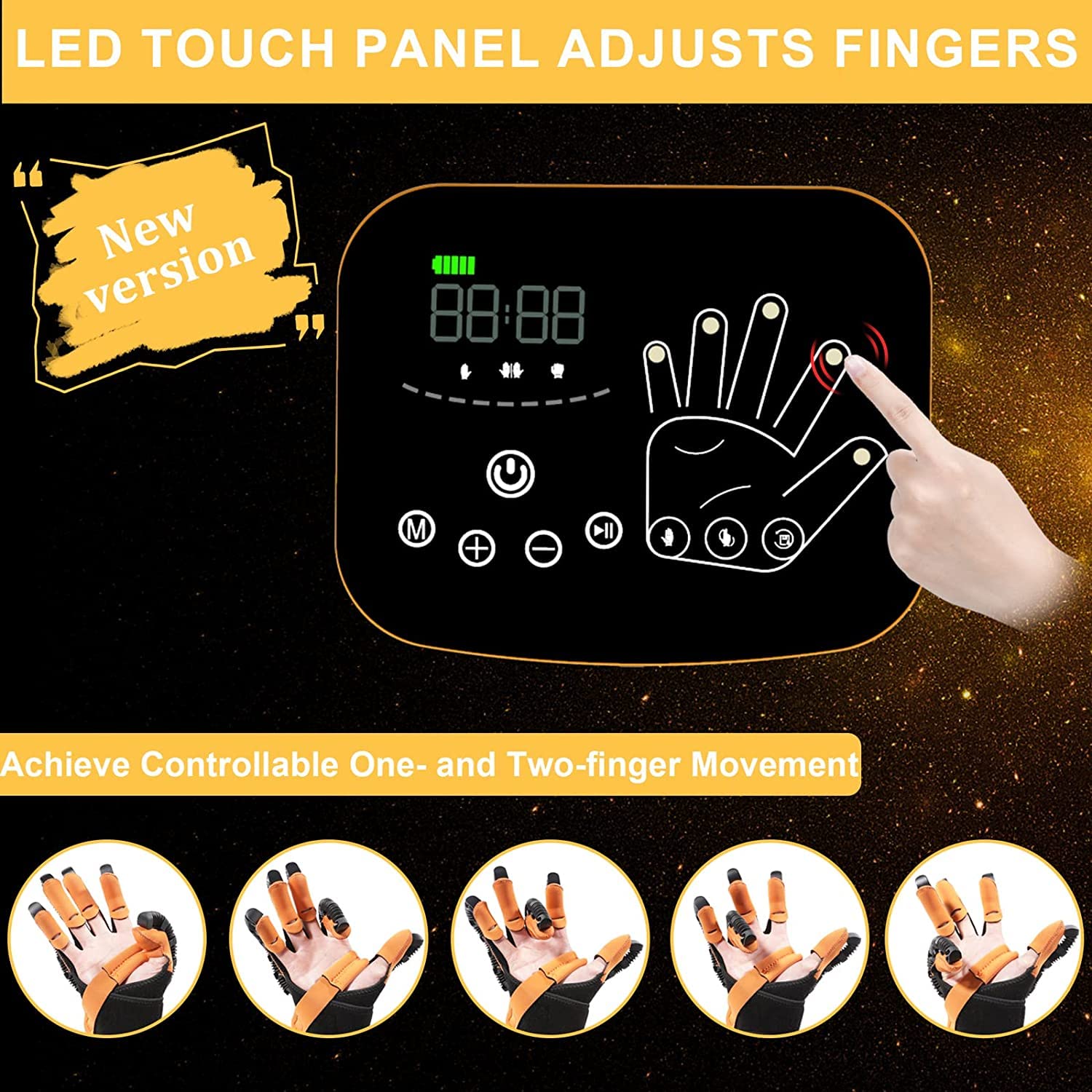 Rehabilitation Roboter Handschuhe - USB Aufladung für Finger Recovery, Heimgebrauch Stroke Reha-Trainer für Hemiplegie