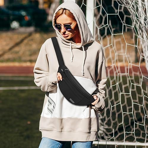 Miniatura 2 de MAXTOP Riñonera cruzada grande con 4 bolsillos con cremallera, artículos esenciales de viaje para mujeres y hombres, para senderismo, correr,