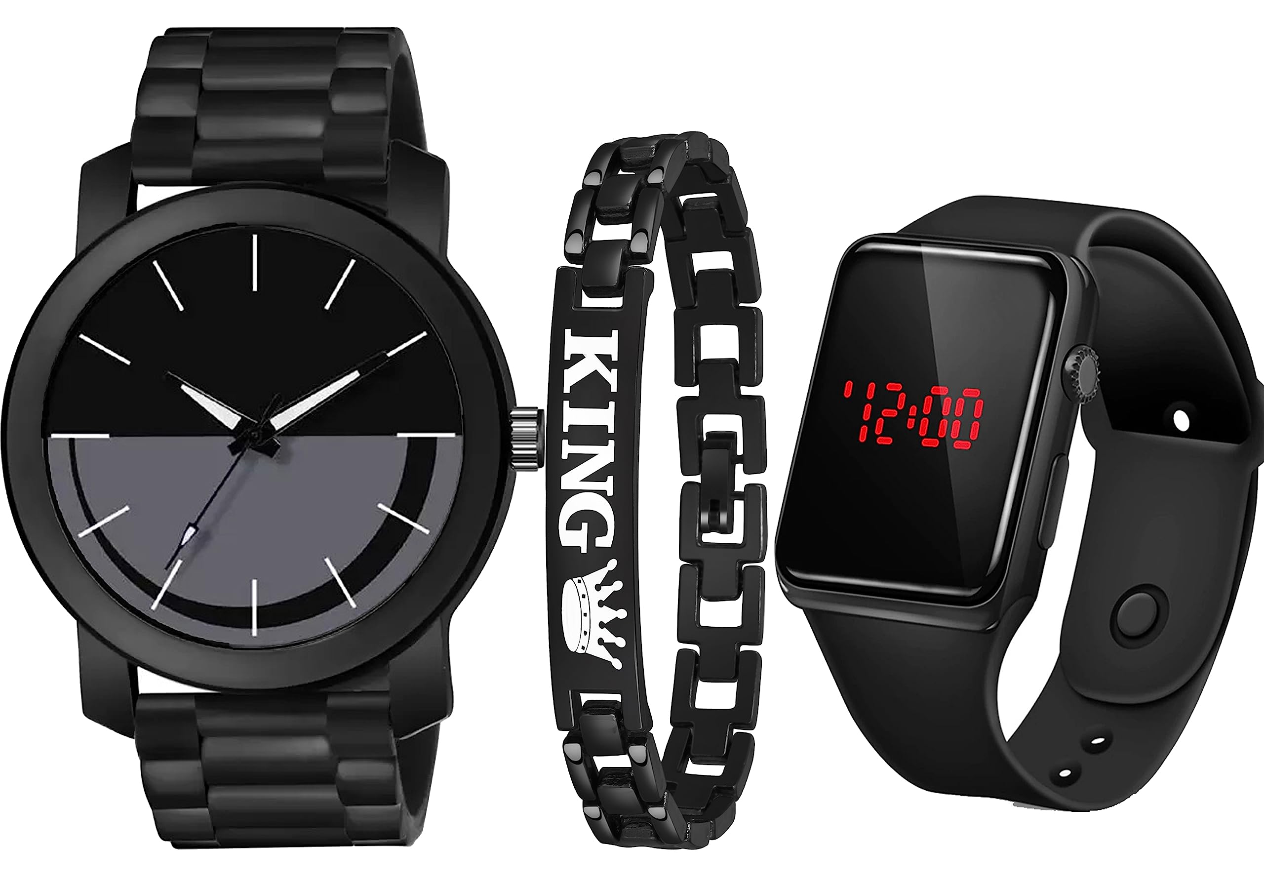 just like Stylish Dial Rubbers Strap and with Led Watch and Bracelet Set of 3 Watch for Boy and Men (Multi Color) (B0C96V43JG) Amazon Price History, Amazon Price Tracker