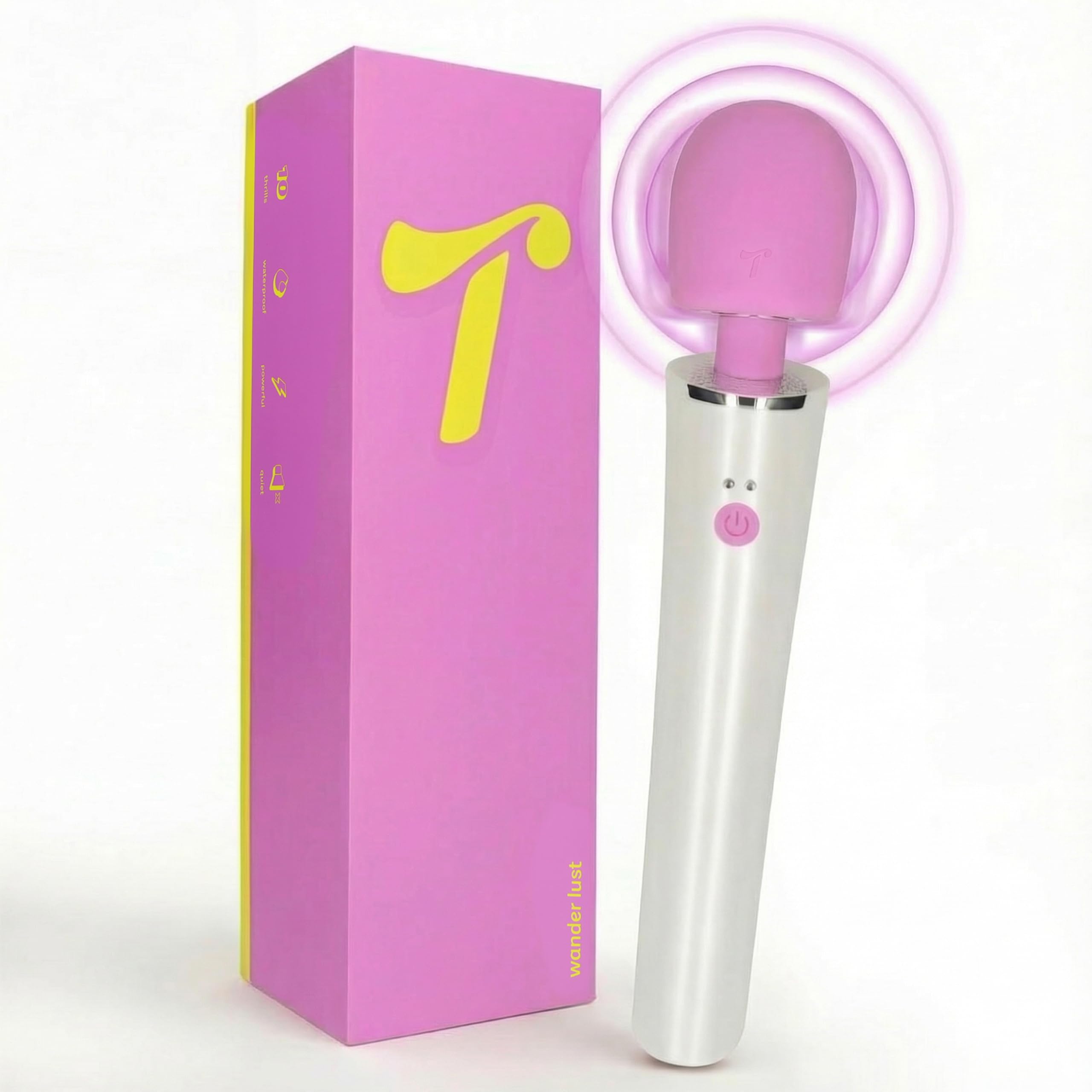 Wander Lust | Vibrador Varita 2 en 1 y Dispositivo de Masaje | 12 Modos de Vibración | Cabezal Flexible | Silicona Suave Segura Para el Cuerpo | Impermeable IPX7 | Silencioso | Púrpura