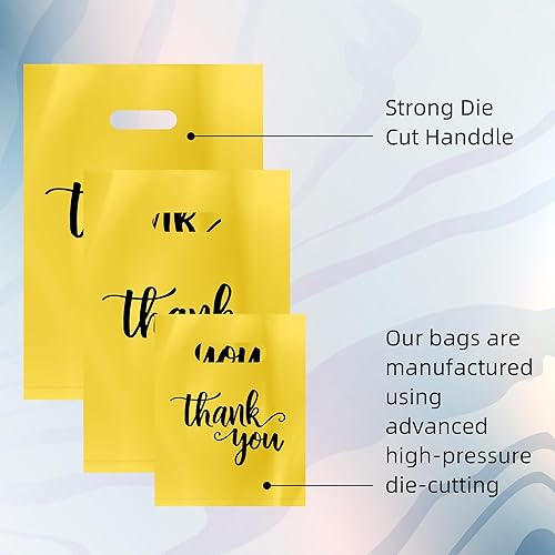 Miniatura 9 de Paquete de 200 bolsas de agradecimiento, bolsas de regalo para fiesta, Iclude 13.8 x 9.8 pulgadas, 11.8 x 7.9 pulgadas, 7.9 x 5.9 pulgadas, bolsas