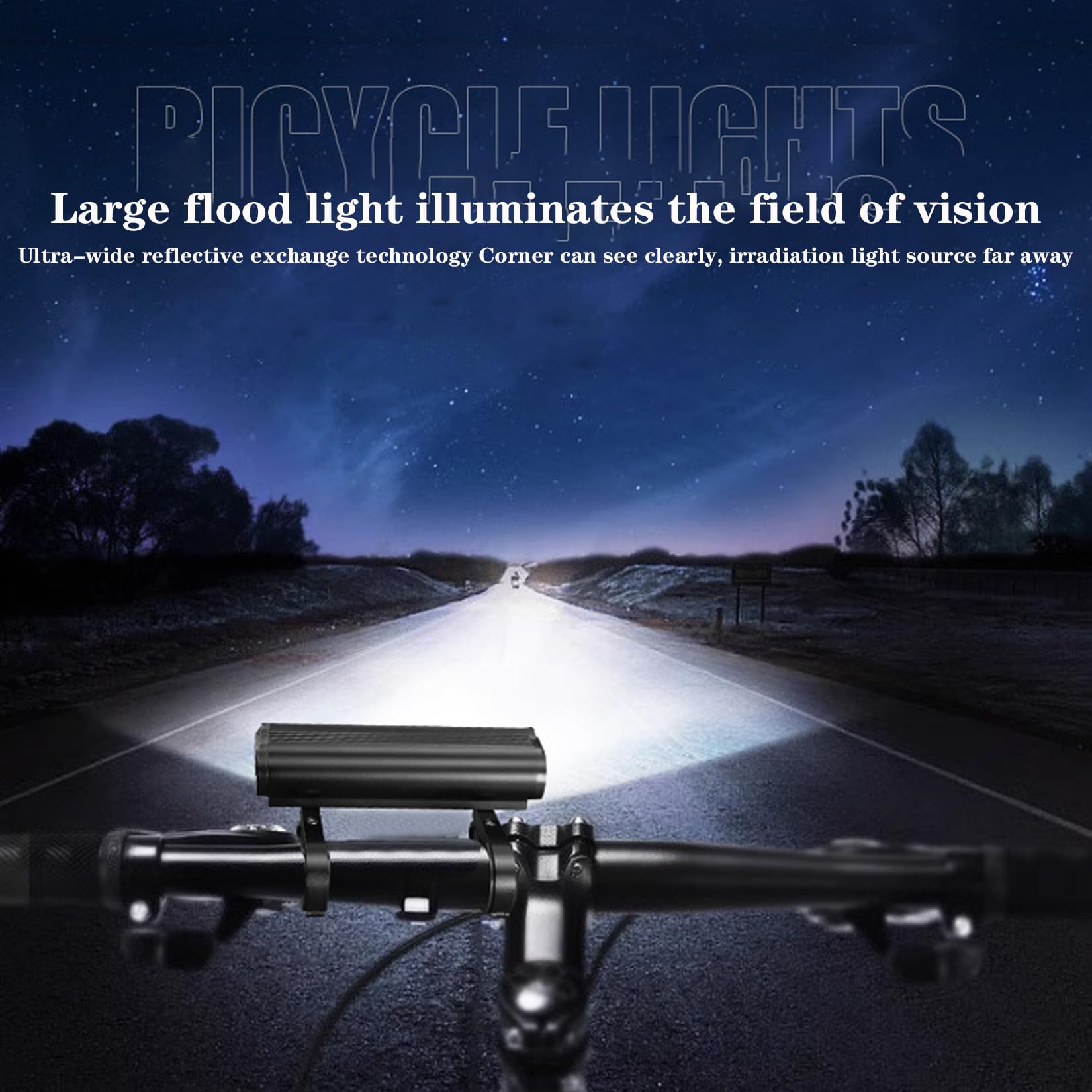 Lampe Frontale de vélo à Cinq Perles, Grand projecteur, réglage de la Vitesse d'éclairage à Cinq Vitesses, Chargeur USB, 15,5 * 4,2 * 4,2 cm