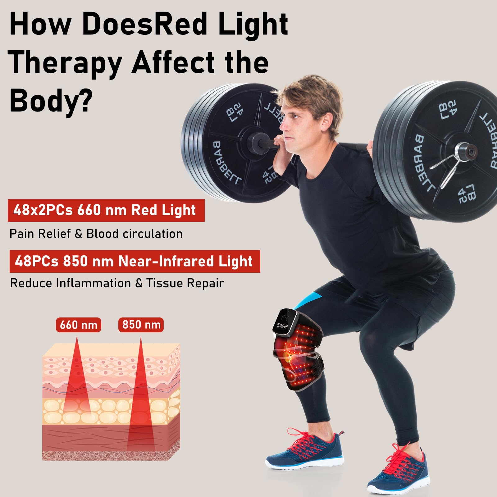 Knie-Massagegerät zur Linderung von Gelenkschmerzen, mit 3 Temperatureinstellungen, 3 Vibrationsmodi und einem 5000-mAh-Akku. Geeignet für Sportverletzungen, Geschenk für Mama Papa(schwarz)