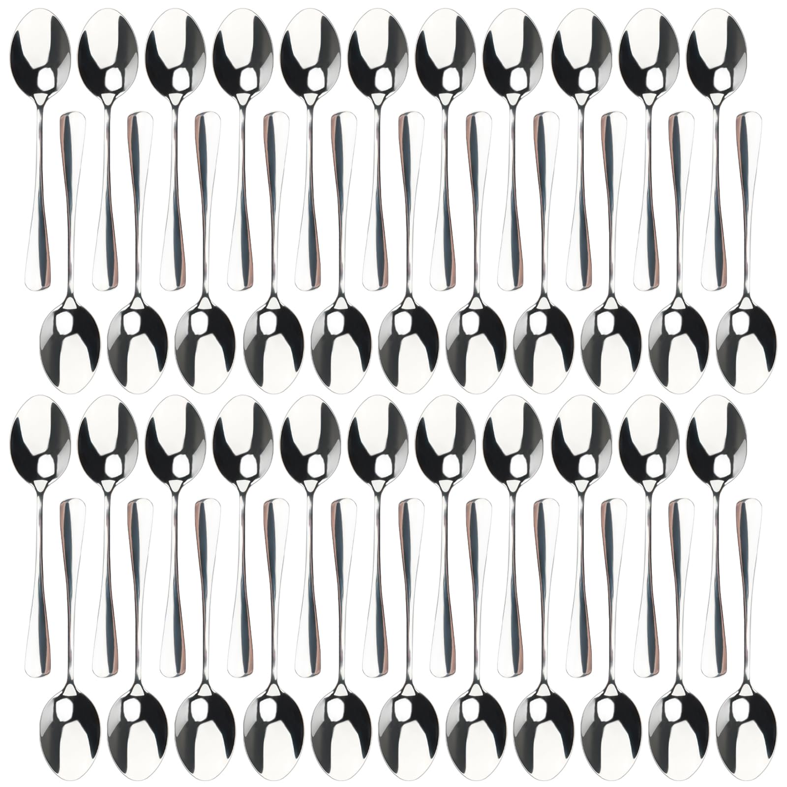 Set di 40 cucchiaini da 17 cm, in acciaio inox, per tè, caffè, insalata, dessert, torte
