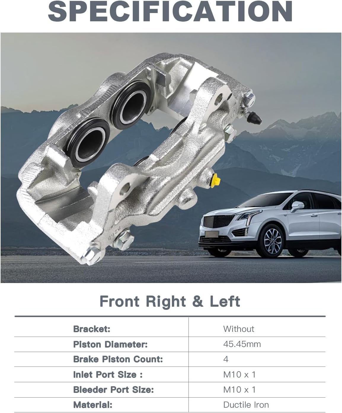 Front Performance Brake Caliper Set - Compatible with 2003-2009 Toyota 4Runner, 2007-2014 FJ Cruiser & 2005-2023 Tacoma, 2PCS Left & Right, Premium Loaded Calipers, Front Driver and Passenger Side