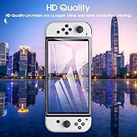 Vista 7 de XINRUISEN Paquete de 2 protectores de pantalla para Nintendo Switch Oled 2023, protector de pantalla de vidrio templado para Nintendo Switch OLED