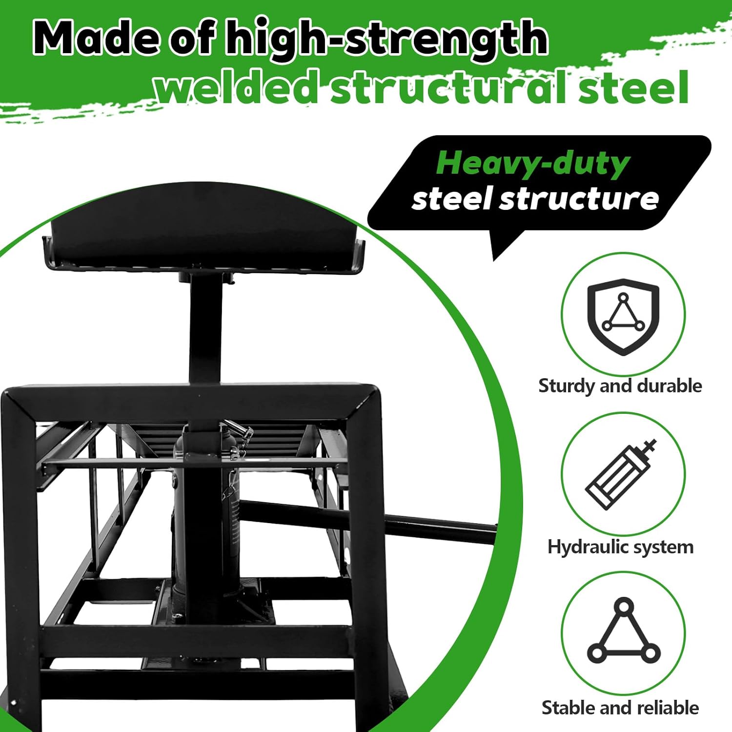 2 Pack Hydraulic Car Ramps for Oil Changes High Lift, 5T Steel Truck Ramps Heavy Duty, Adjustable Height, Car Lifts for Home Garage & Vehicle Auto (Black, )