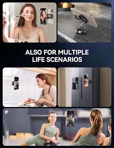 Miniatura 4 de JOYROOM Magsafe - Soporte de automóvil para iPhone con imán fuerte, soporte de metal de 360 con ventosa al vacío para iPhone 17 Air Pro Max16 15 14