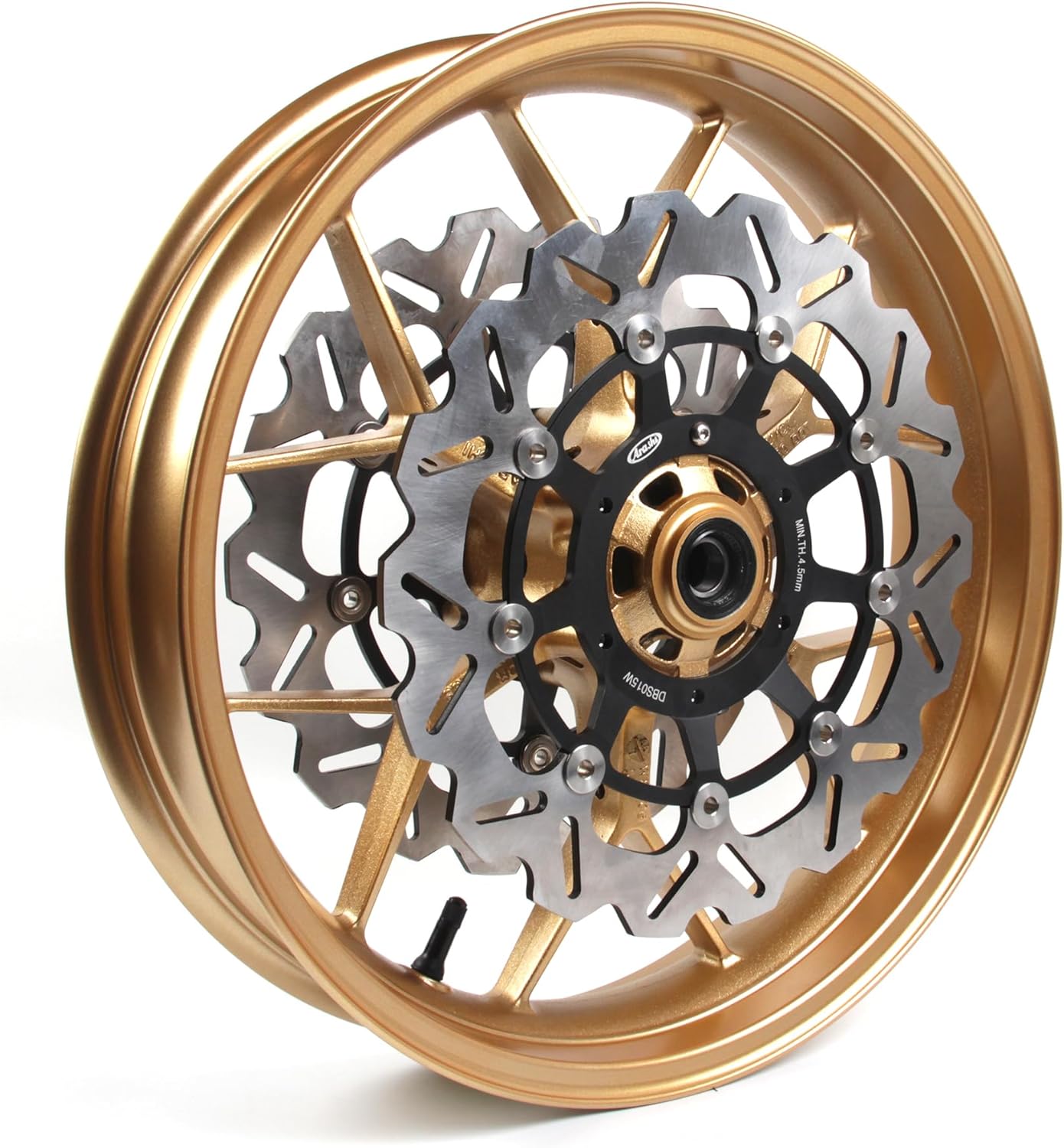 Arashi Front Wheel Rim and Brake Disc Rotors for Honda CBR600RR 2007-2022, Motorcycle Replacement Accessories Parts Gold