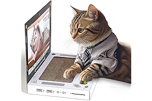 Compact Cardboard Cat Laptop & Computer TV Scratcher