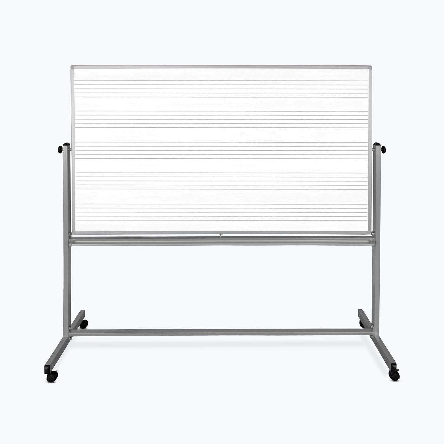Luxor MB7248MM Extra Large Music Dry Erase Whiteboard, 72"W x 48"H Mobile Design, Double Sided with Music Staff Lines on Both Sides