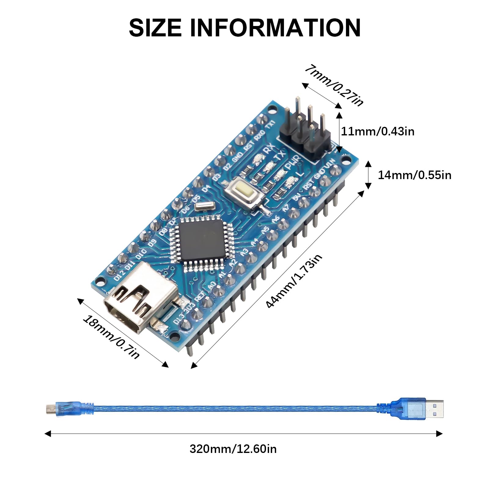 Atmega328 Ch340g Placa De Desarrollo CH340 Para Chip PCB Arduino Nano 3.0 Atmega328 (modelo K