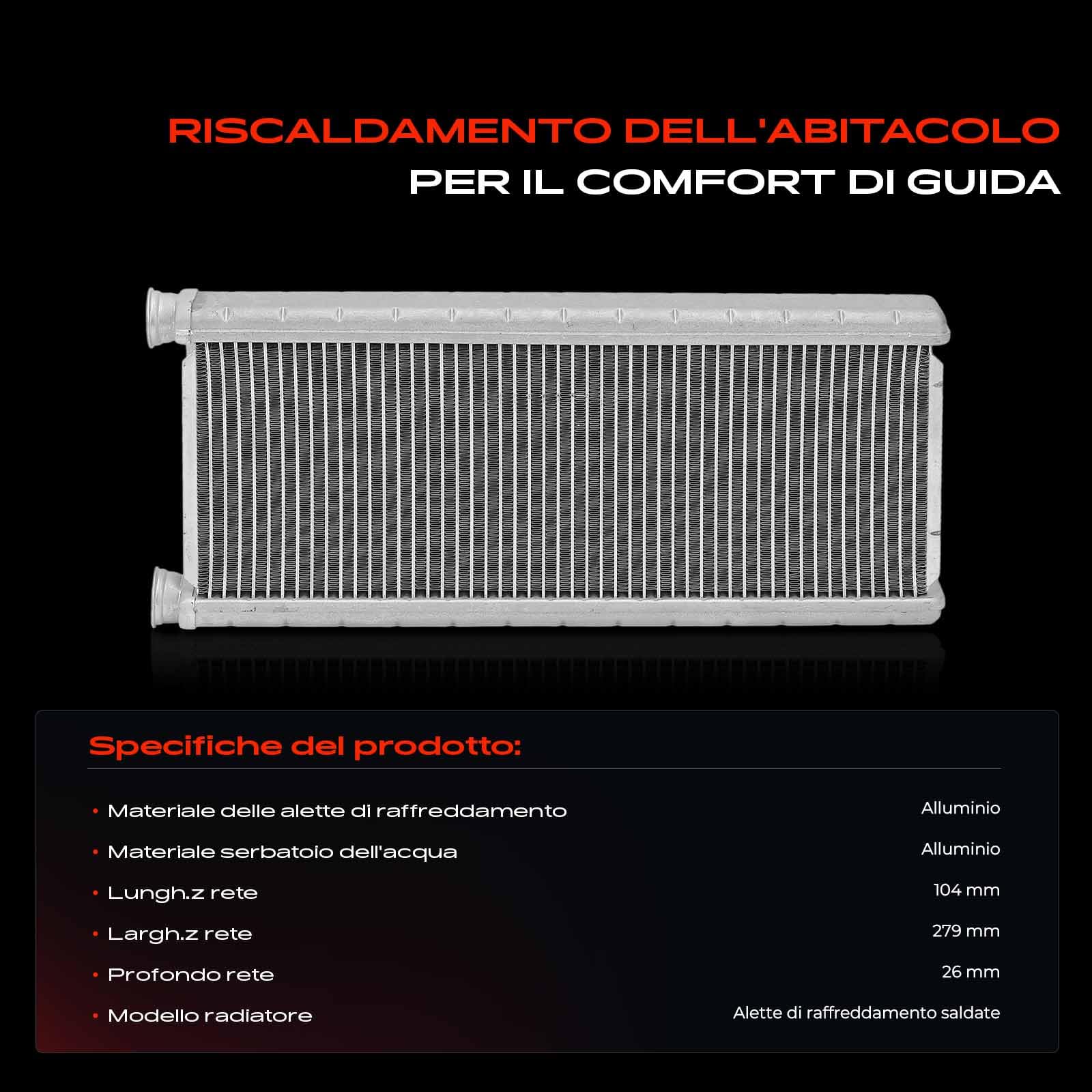 Frankberg Scambiatore di calore per riscaldamento interno 707201 | Compatibile con: Zafira Life Bus K0, Grandland X A18 P1UO, 3008 Van MC MJ MR, C4 Spacetourer, Partner Box/MPV K9