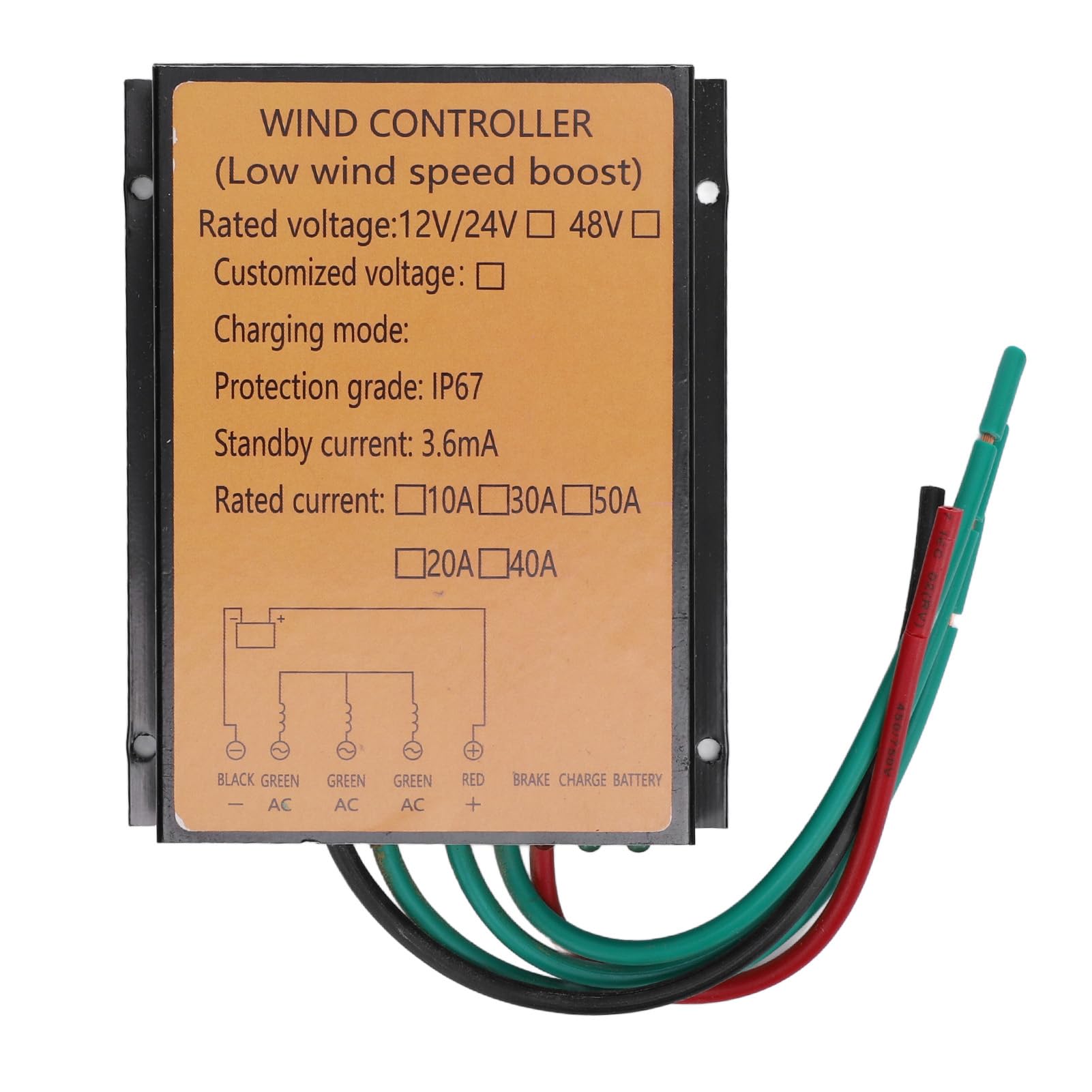 Fabater Wind Turbine Controller, 12V / 24V Mini Wind Discharge MPPT Controller for 400W Wind Turbine System, Mini Wind Turbine Generator for Home Wind Power Outdoor