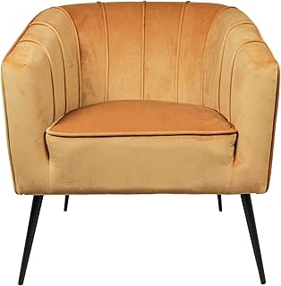 HSM Collection - Poltrona lounge Chester, in tessuto, senape, 72 x 71 x 80 cm
