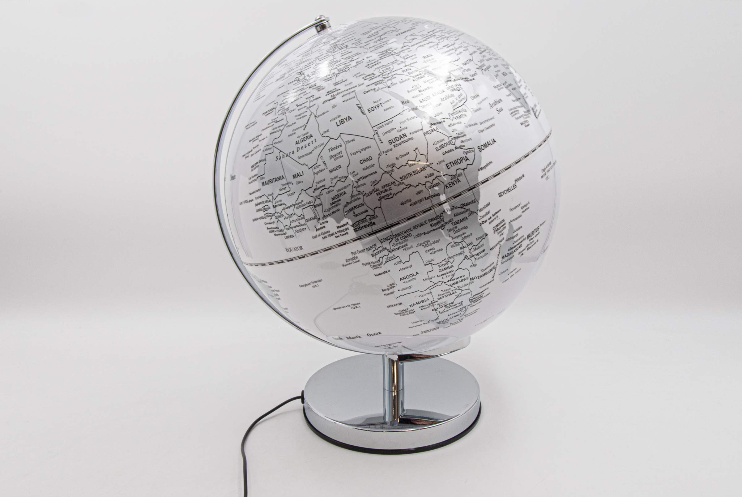 Mascagni Globo Luminoso LED Base in Metallo. Diam. 25 cm, Acciaio.