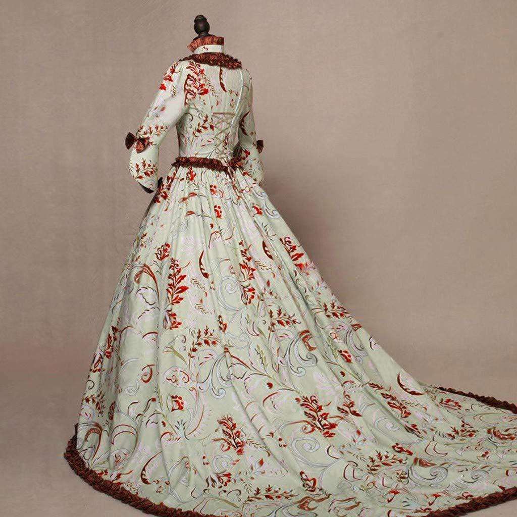 Abito Rococò Vittoriano Per Donna – Manica A Campana, Scollo Quadrato E Corsetto, Perfetto Per Halloween, Ballo In Maschera E Feste Rinascimentali