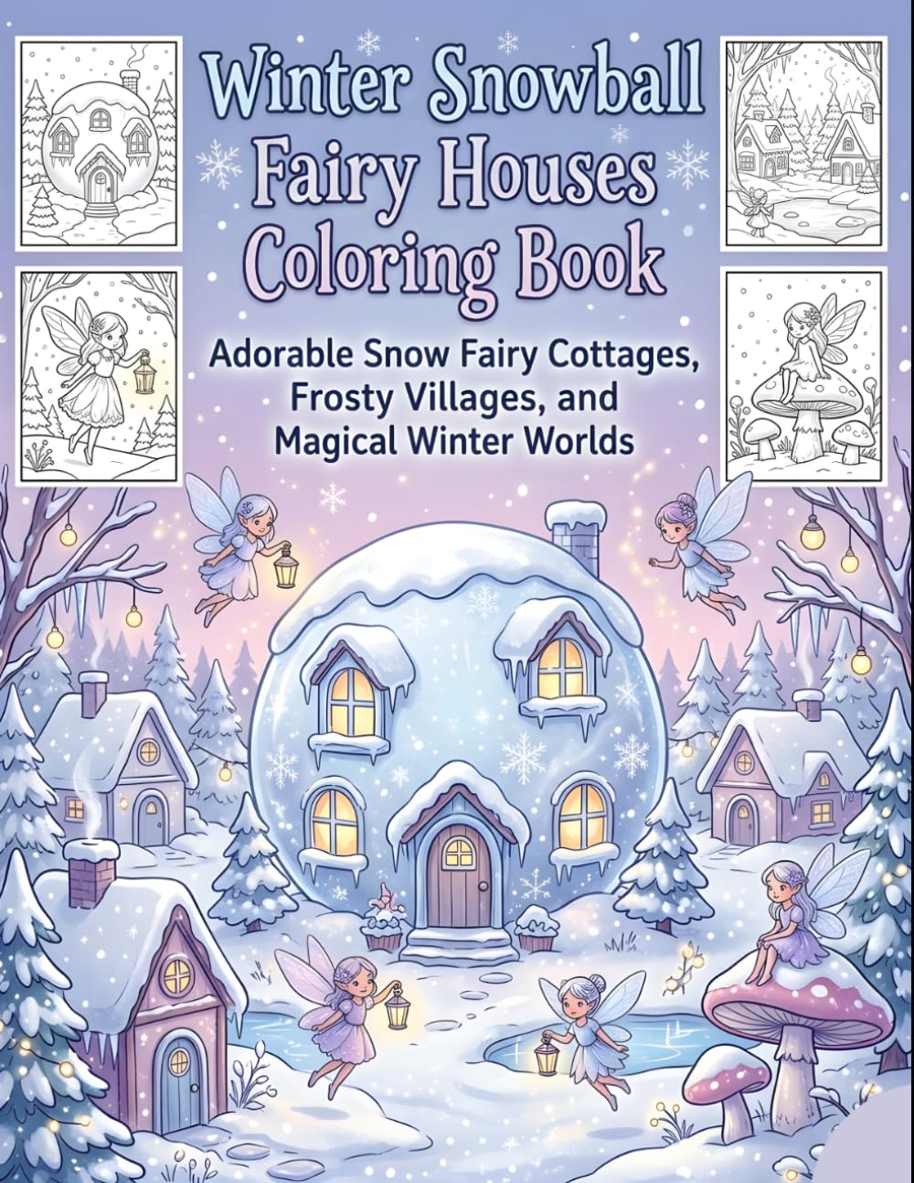 Winter Snowball Fairy Houses Coloring Book: Adorable Snow Fairy Cottages, Frosty Villages, and Magical Winter Worlds