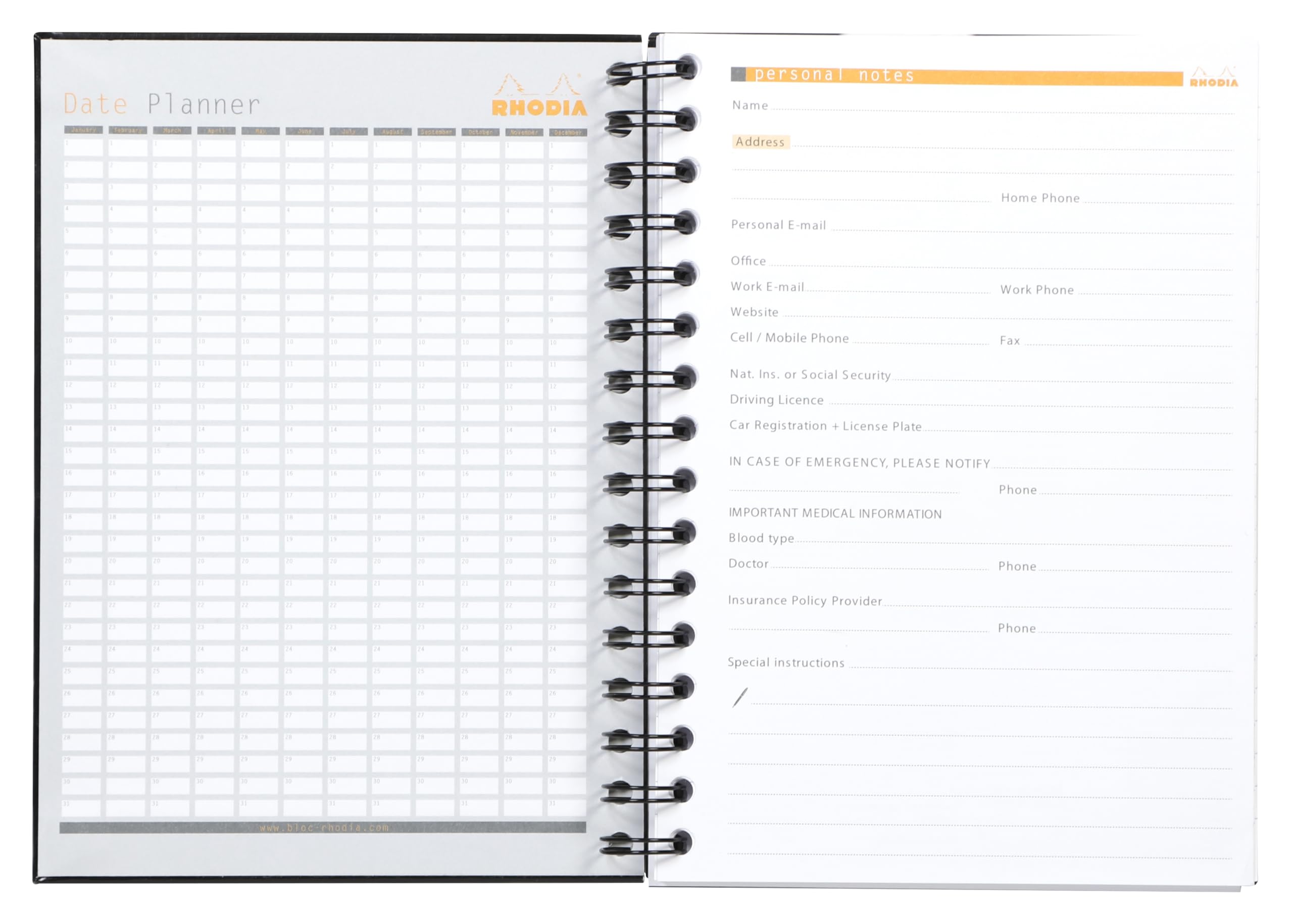 Rhodia 119233C Notes biznesowy A5 90 g 160 stron w linie