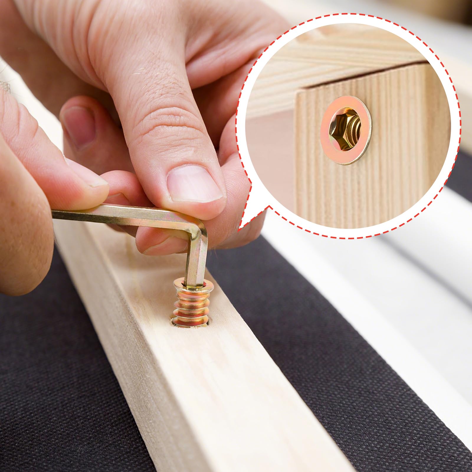 25 dadi di avvitamento M5 x 8 mm, inserto filettato in legno, in acciaio al carbonio, per la produzione di mobili in legno e montaggio di mobili