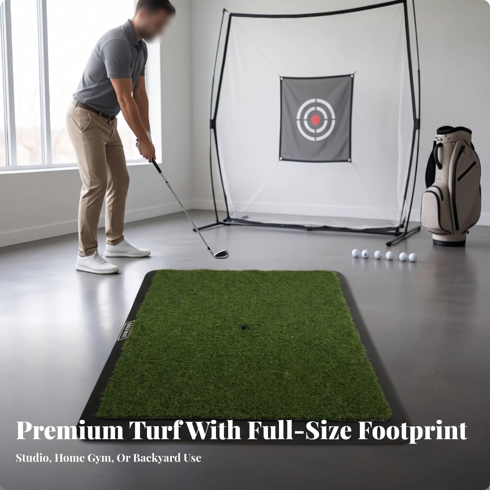 Realistisch Golf-Schlagmatte, Gummiboden Mit Langem Kunstrasen