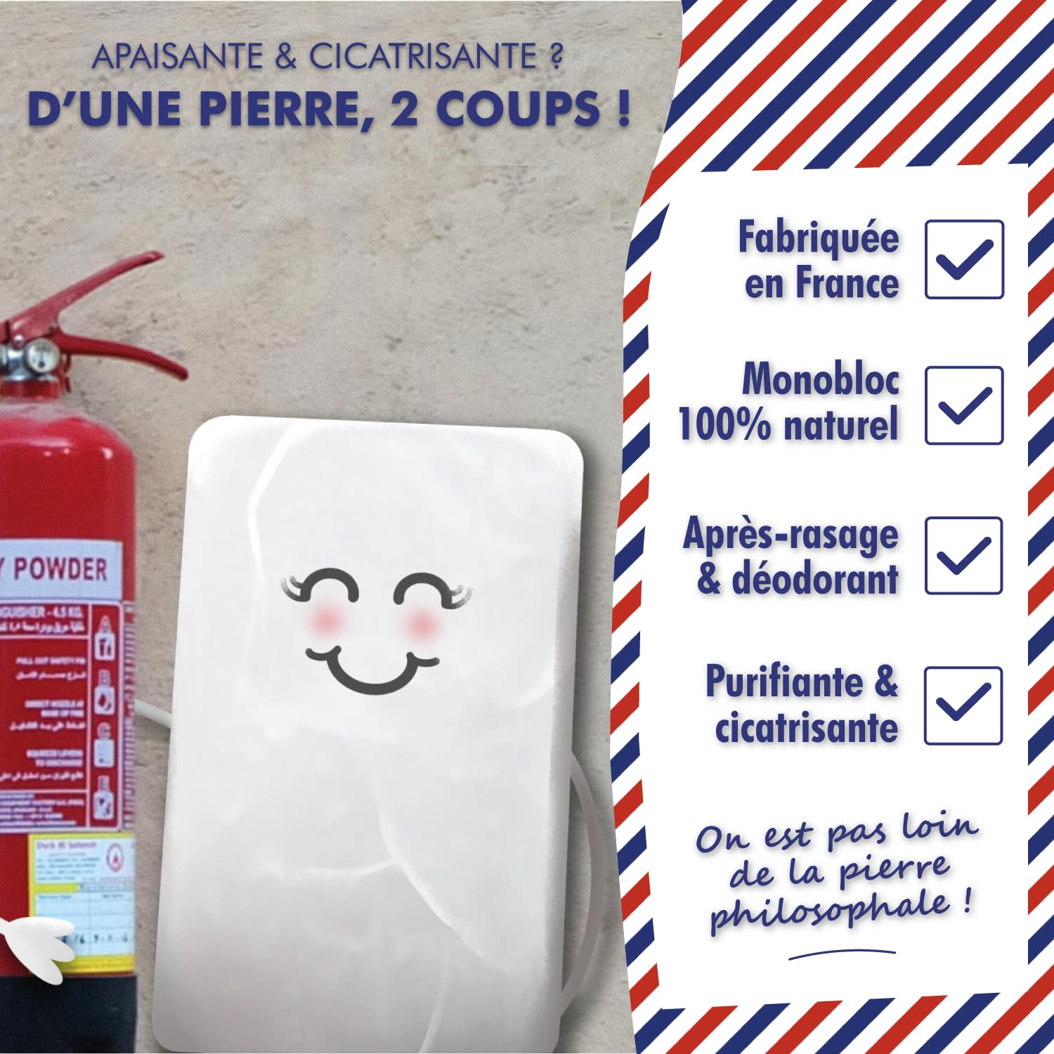 Monsieur BARBIER Old School Kit de Rasage Coffret Cadeau Naturel Végan Français Pierre d'Alun Crème Rasage Blaireau Rasoir 5 Lames