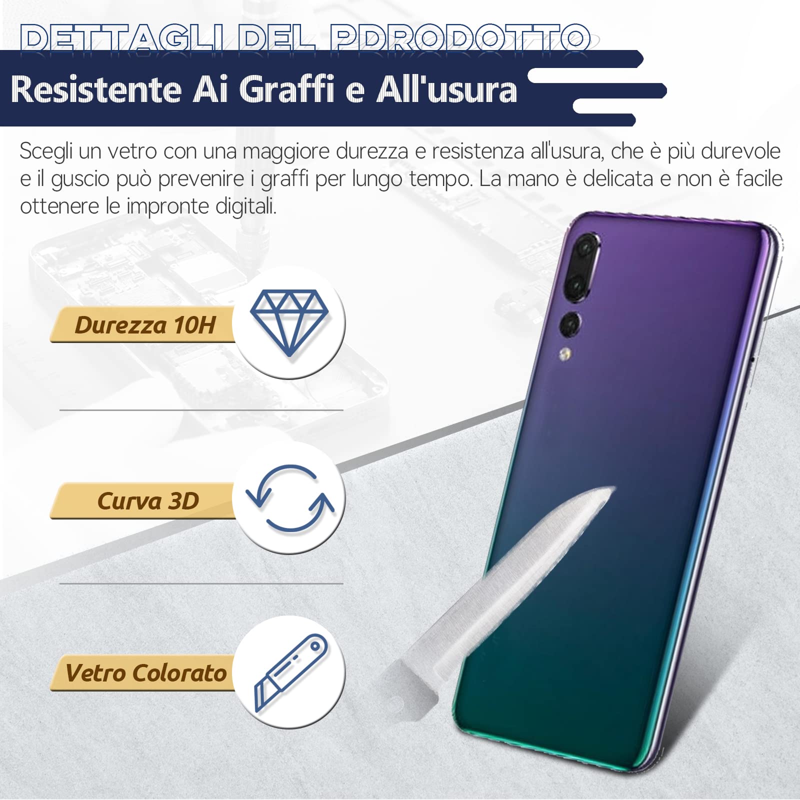 Coperchio Batteria Per Huawei P20 Pro Aurora Blu - Sostituzione Posteriore Con Strumenti - Foto 6