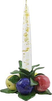 Authentic Italian Capodimonte Round Fruit Basket Candle Holder mini Stand