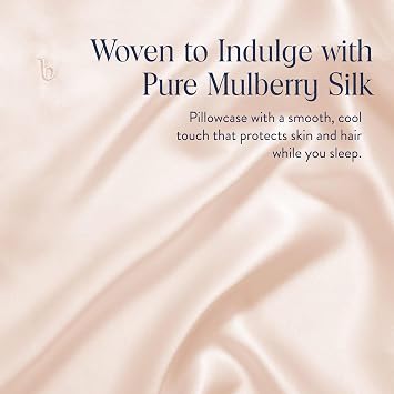 Brooklinen Mulberry Silk Pillowcase 100% Pure Silk Pillow Case, Soft & Durable, Anti-Friction Comfort, Hight Quality Smooth Texture Machine Washable & Breathable Standard Size (Blush)