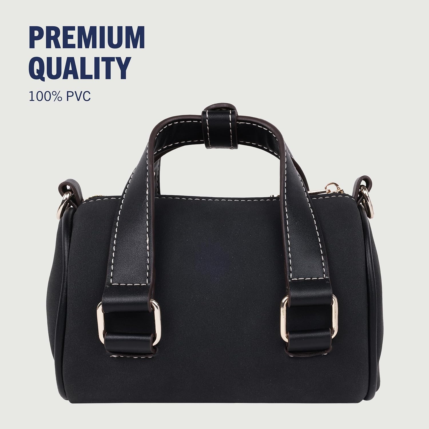 True Religion Metal Plaque Quilted Crossbody Bag, Quilted Shoulder Purse with Gold Logo and Adjustable Handbag - Image 5