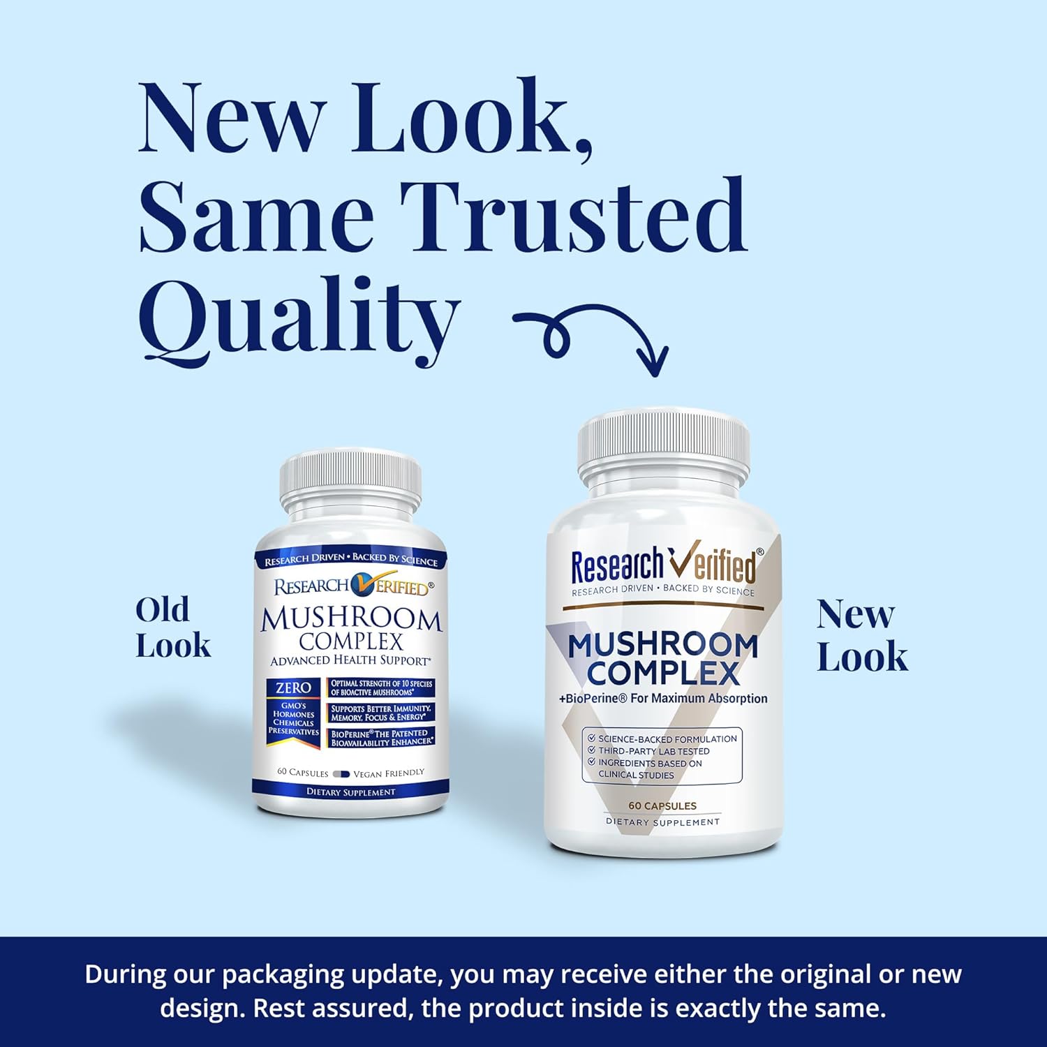 Research Verified Mushroom Complex - Support Immunity, Boost Antioxidants, Improve Cognitive Function - 10 Mushrooms Including Reishi, Maitake, and Shiitake - 60 Capsules - Vegan