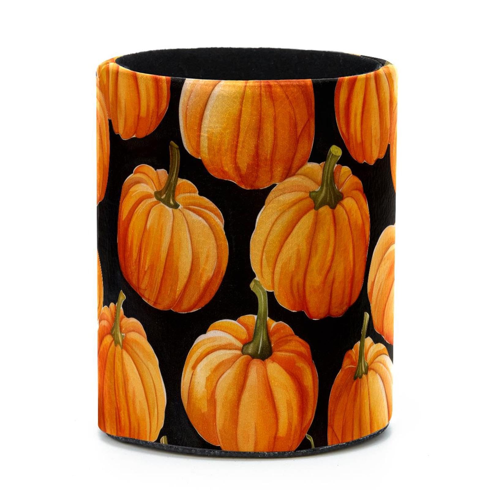 VAPOKF Round Pencil Holders for Desk, Autumn Pumpkins Pen Holders Pen Pot Makeup Brushes Storage Desktop Stationery Supplies Organiser for Home Office
