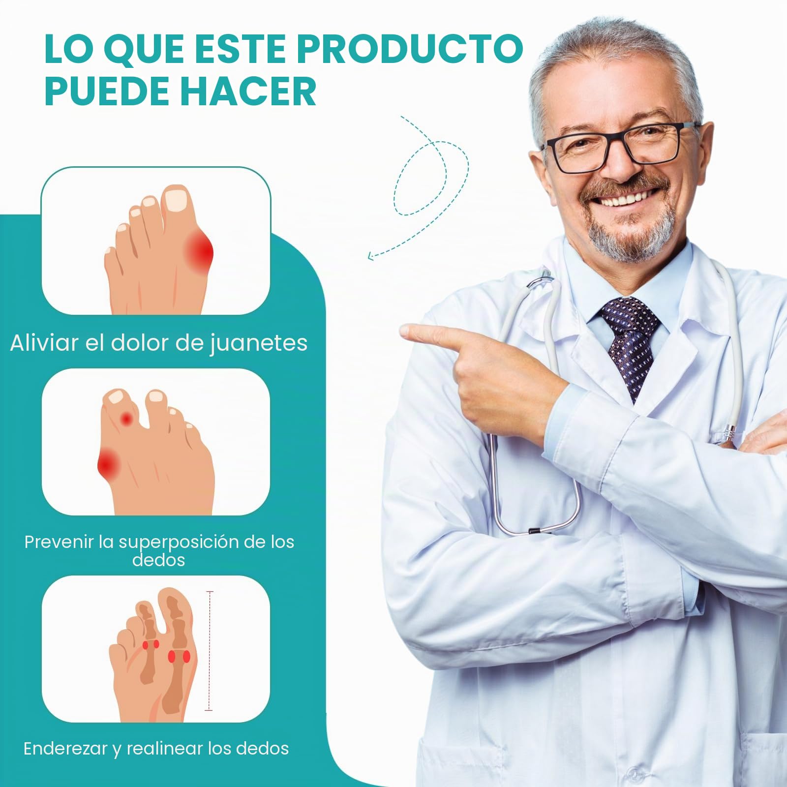 Corrector de dedos en martillo para mujeres - Enderezador de dedos de gel blando - Realineación de dedos doblados, curvados, torcidos, en garra(6 Count,Large, Beige)