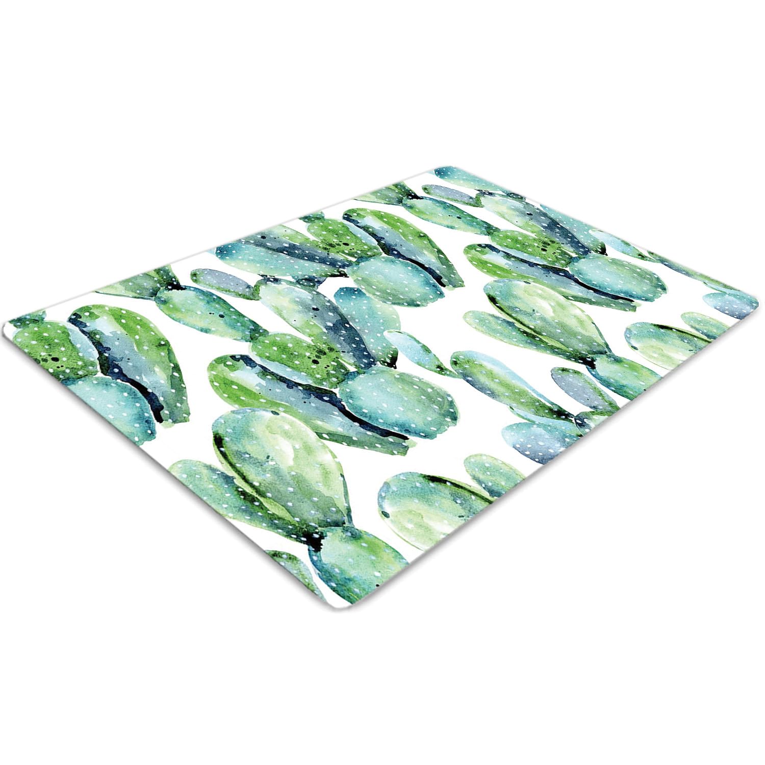 Tapis de protection sol PVC 120x90 cm imperméable pour bureau motif Cactus