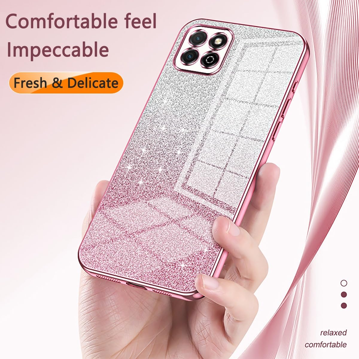Luxury Case Huawei Mate 60 Pro | Silicone TPU Rose Gold Antiurto