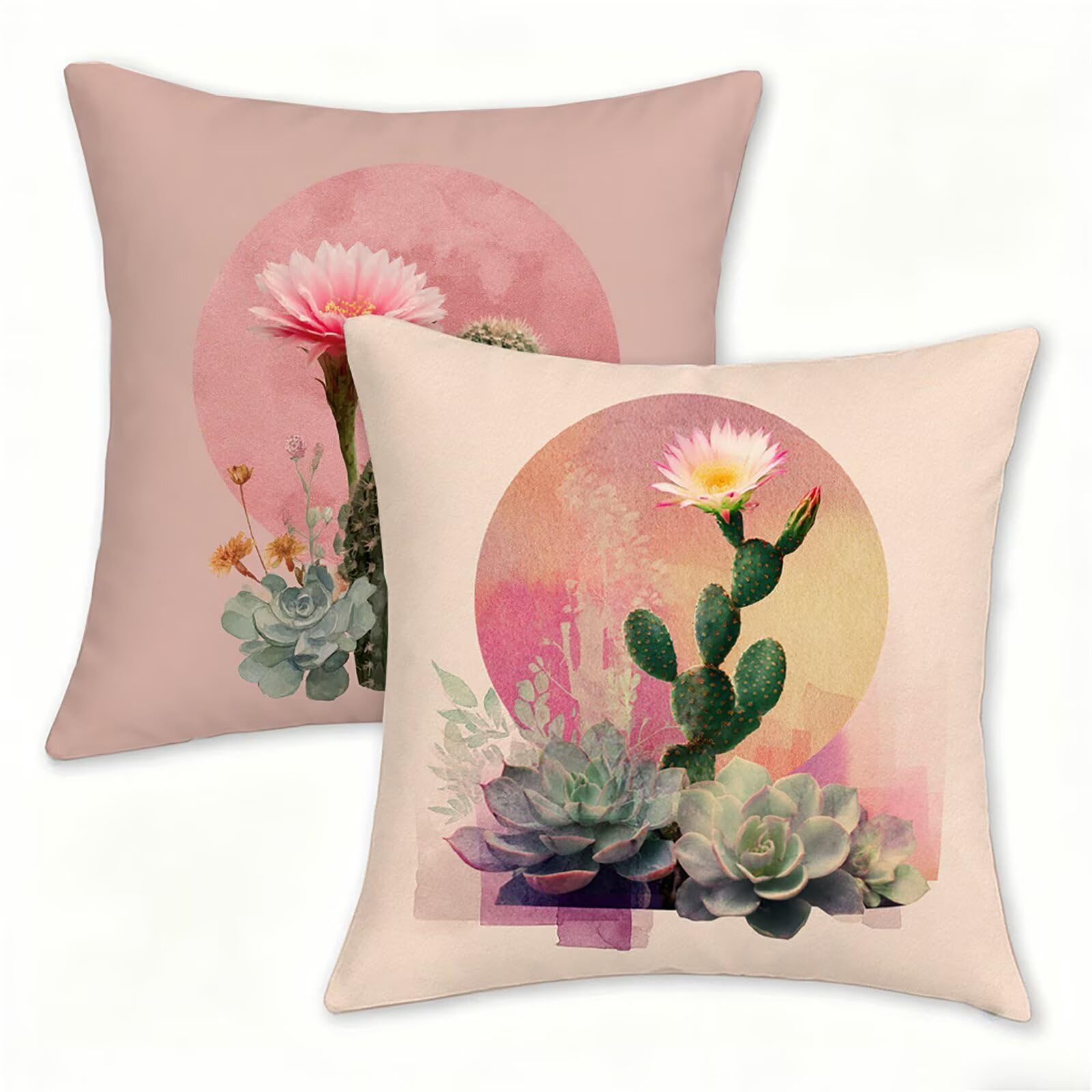 Taie d'oreiller extérieur imperméable rose housse coussin en lin 70 x 70 cm