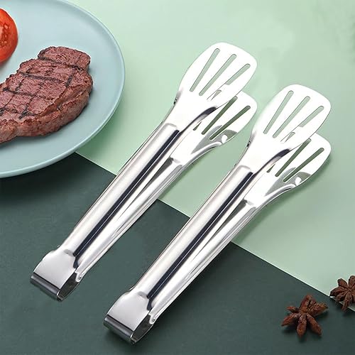 Paquete de 2 pinzas de cocina de 9.06 pulgadas SUS304 de acero inoxidable con bloqueo, pinzas para barbacoa, pinzas para alimentos, abrazaderas de