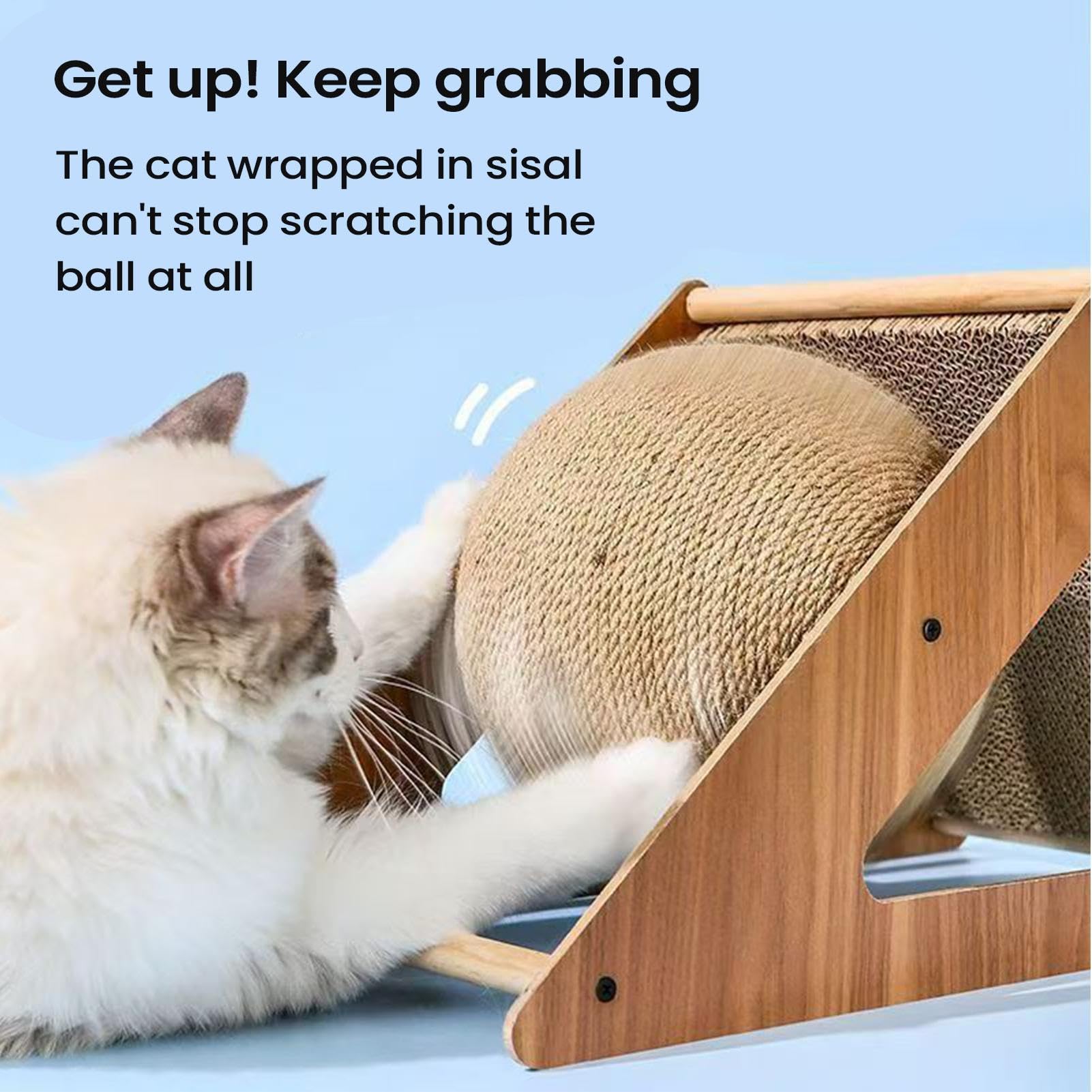 Kratzball Für Katzen, Hase, Stressabbau-Spielzeug – Interaktiver Kleine Haustiere, Heimunterhaltung, Training, Übung, Kätzchen | Spielzeug Langeweile Buster Krallenschärfer Post Twine Rolling