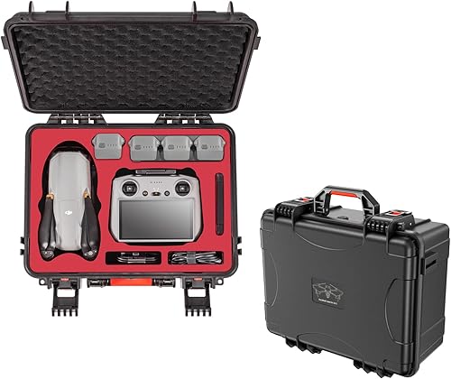 CENPIN Funda de transporte Air 3, caja de viaje impermeable, funda de transporte rígida para DJI Air 3, accesorios para drones con controlador y