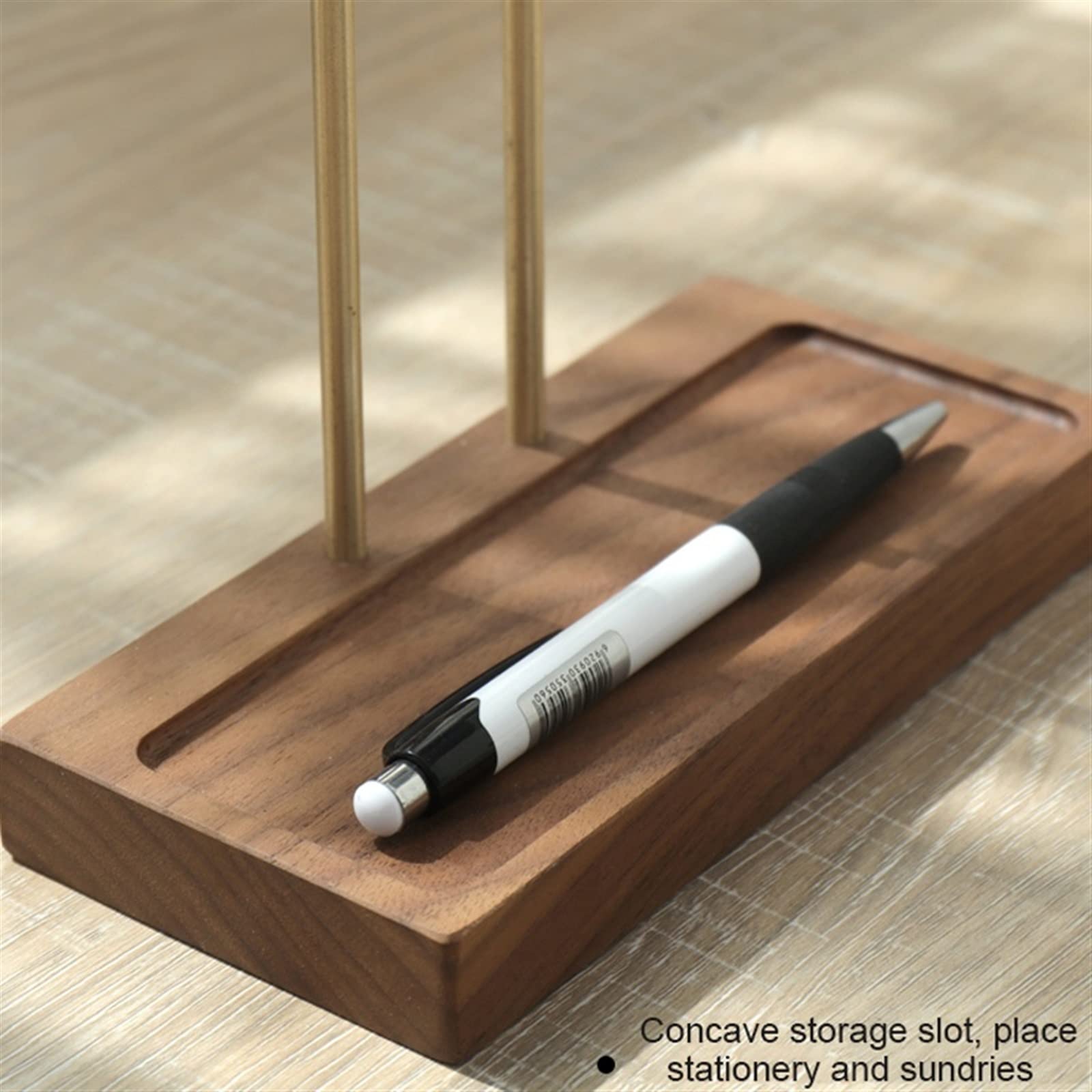Kopfhörer Ständer/Kopfhörer Halter Holz-Kopfhörerständer, Kopfhörer-Aufhänger-Halter, universeller Kopfhörer-Aufhänger, Desktop-Display-Regal for Gaming-Kopfhörer-Display – Walnuss + Messing Kopfhörer