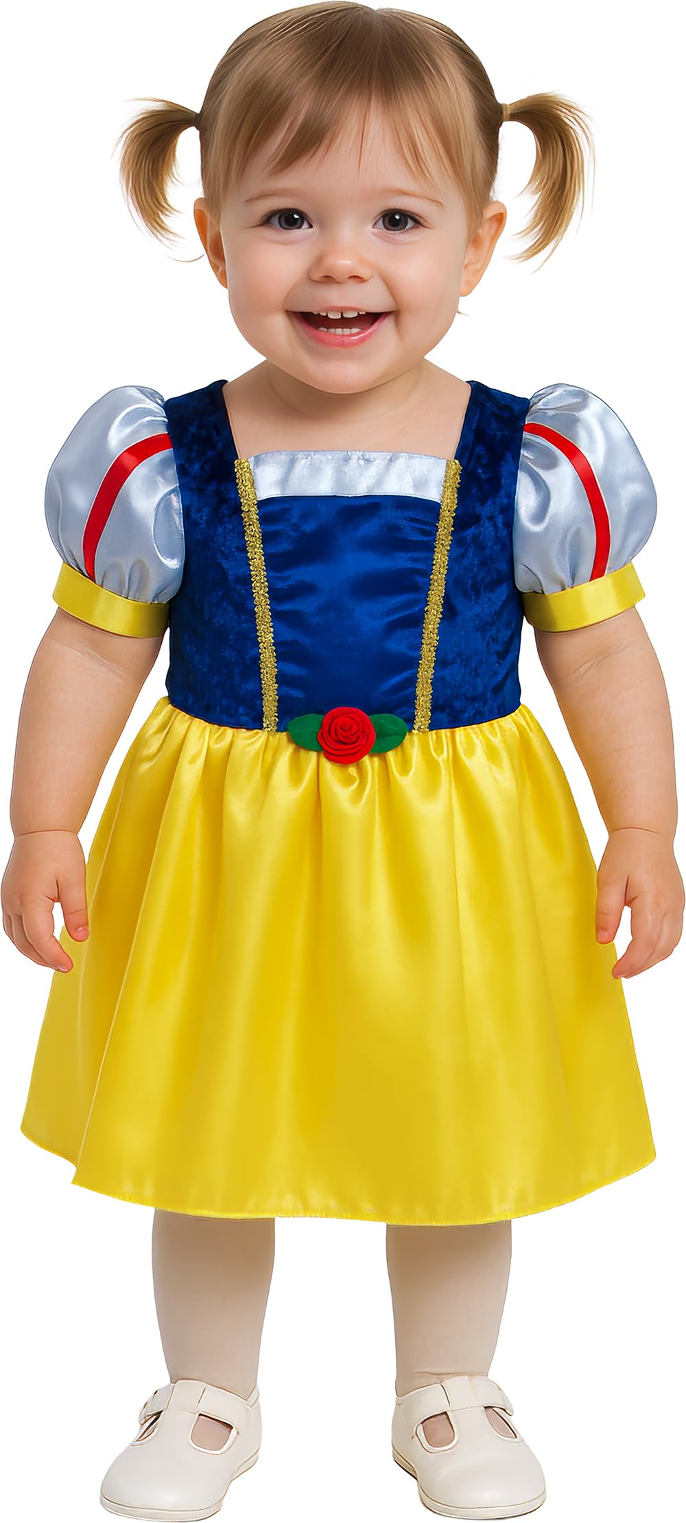 FIESTAS GUIRCA Snow Princess Fancy Dress Toddler - Blue & Yellow Princess Dress - Queen Girls Fancy Dress Costume 2-3 years