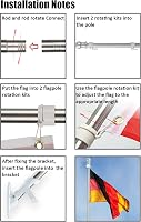 INFLATION alumínium zászlórúd 150-180 cm forgatható falra szerelhető tartóval és gyűrűkkel 5