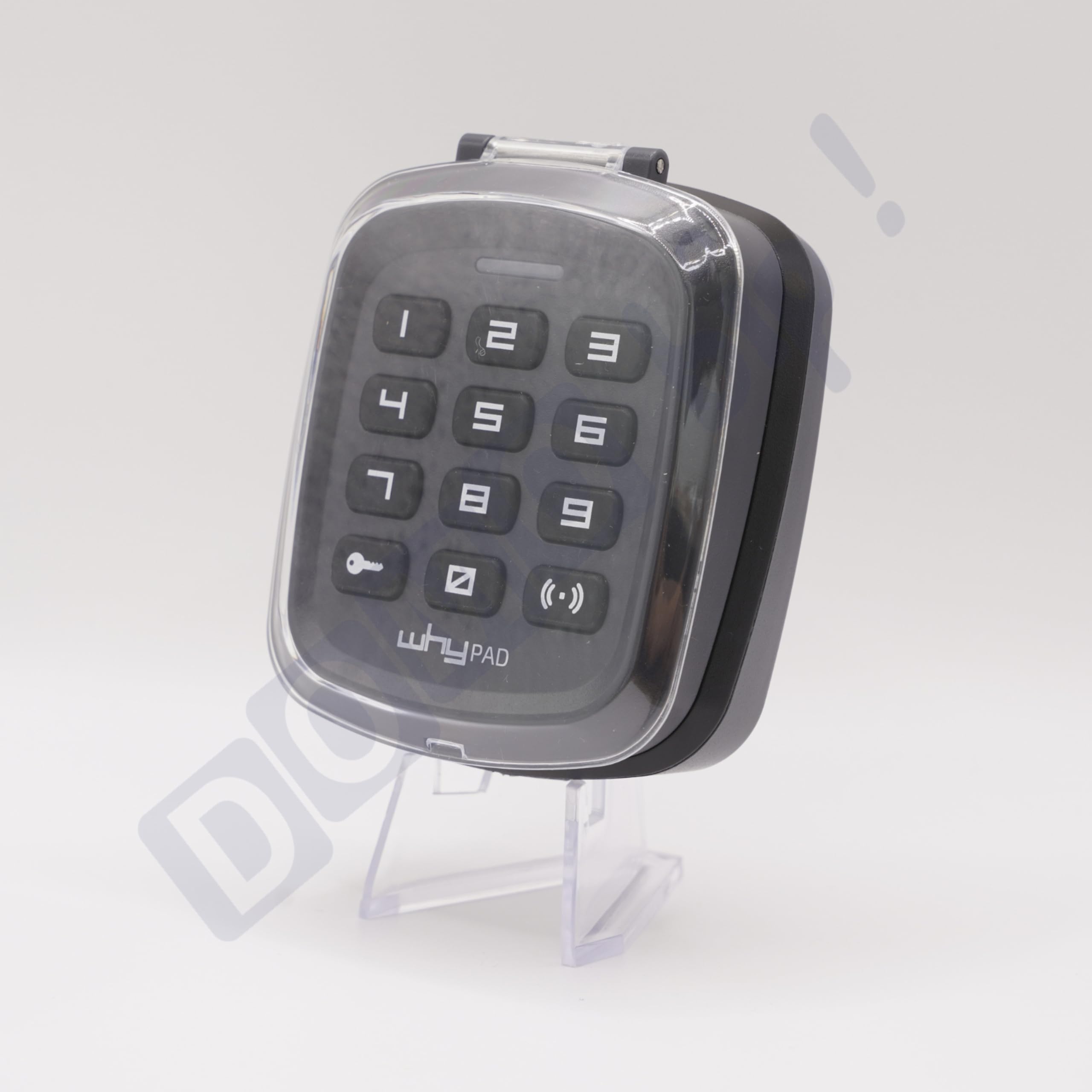 WHY EVO/WHY PAD 8991008 - Clavier à code radio universel noir pour portail & garage - Multi-fréquence & Marques 433/868 MHz - Code fixe & Rolling Code + 1 Goodies DOMOBIP (Noir - 8991008)