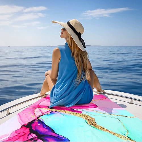 Miniatura 7 de Benefeet Sox Toallas de playa de secado rápido, sin arena, ligeras, suaves, de gran tamaño, manta de playa, toalla de microfibra para viajes en la