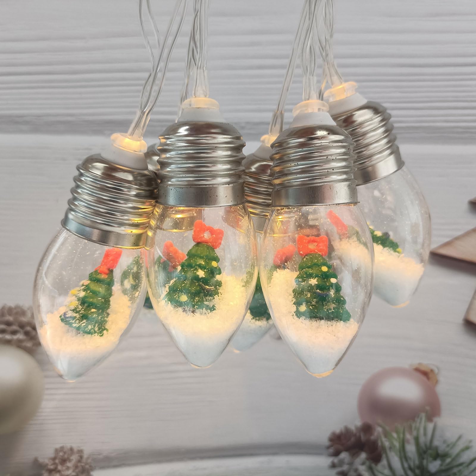 Łańcuch świetlny na choinkę śnieżną, 10 diod LED, łańcuch świetlny do sypialni, na ślub, dekorację stołu, na imprezę ogrodową, do domu, na imprezę (15 m)