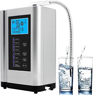 Water Ionizer,Aqua Ionizer,Water Purifier Machine PH 3.5-10.5 Alkaline Acid Water Machine,Up to -500mV ORP, 7 Water Settings/6000 Liters Per Filter/Auto-Cleaning/Intelligent Voice,Silver