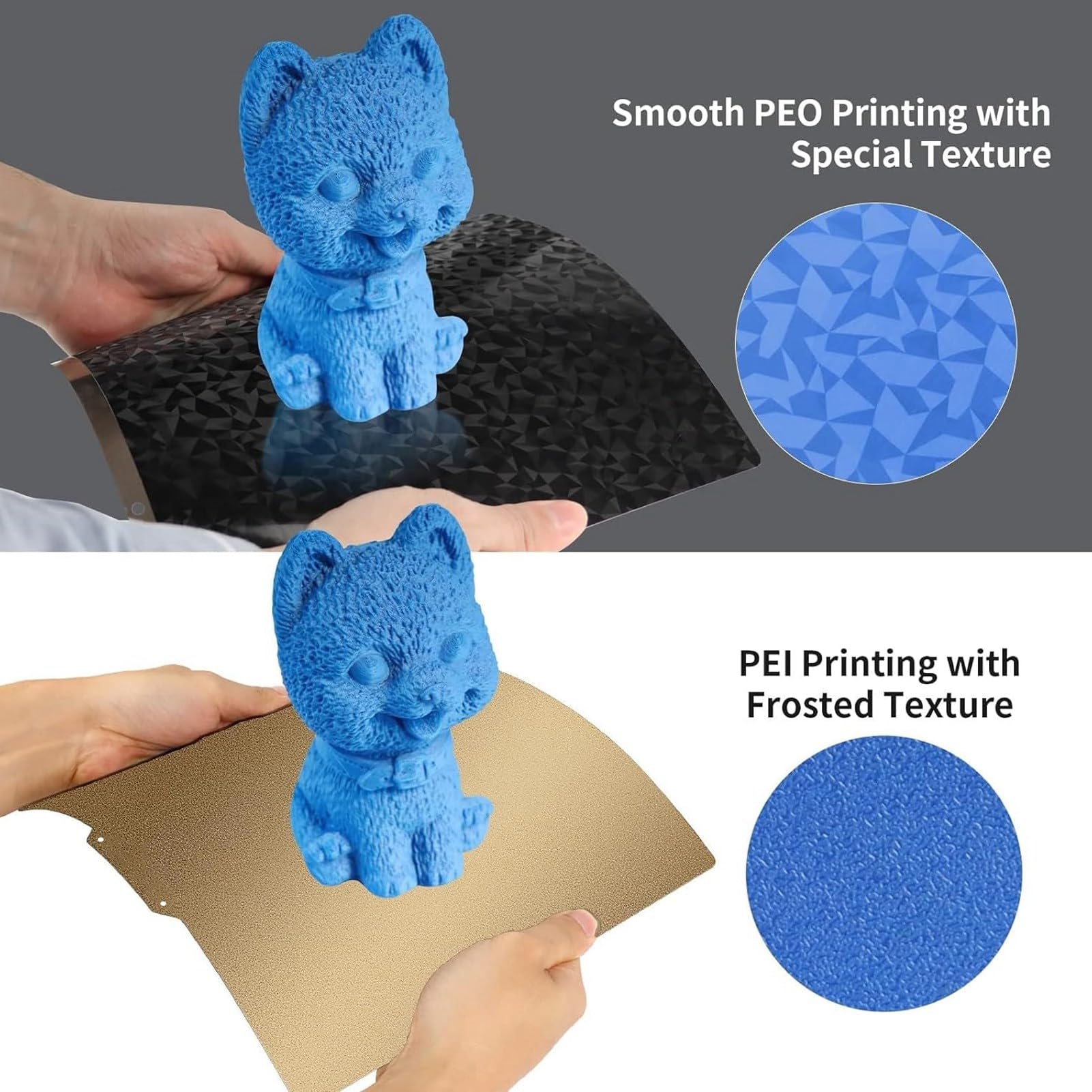 230x230mm 3D Printer Build Plate, PEO Textured PEI Double Sided Build Plate with Magnetic Base, 3D Printing PEI Sheet for Kobra 3D Printer