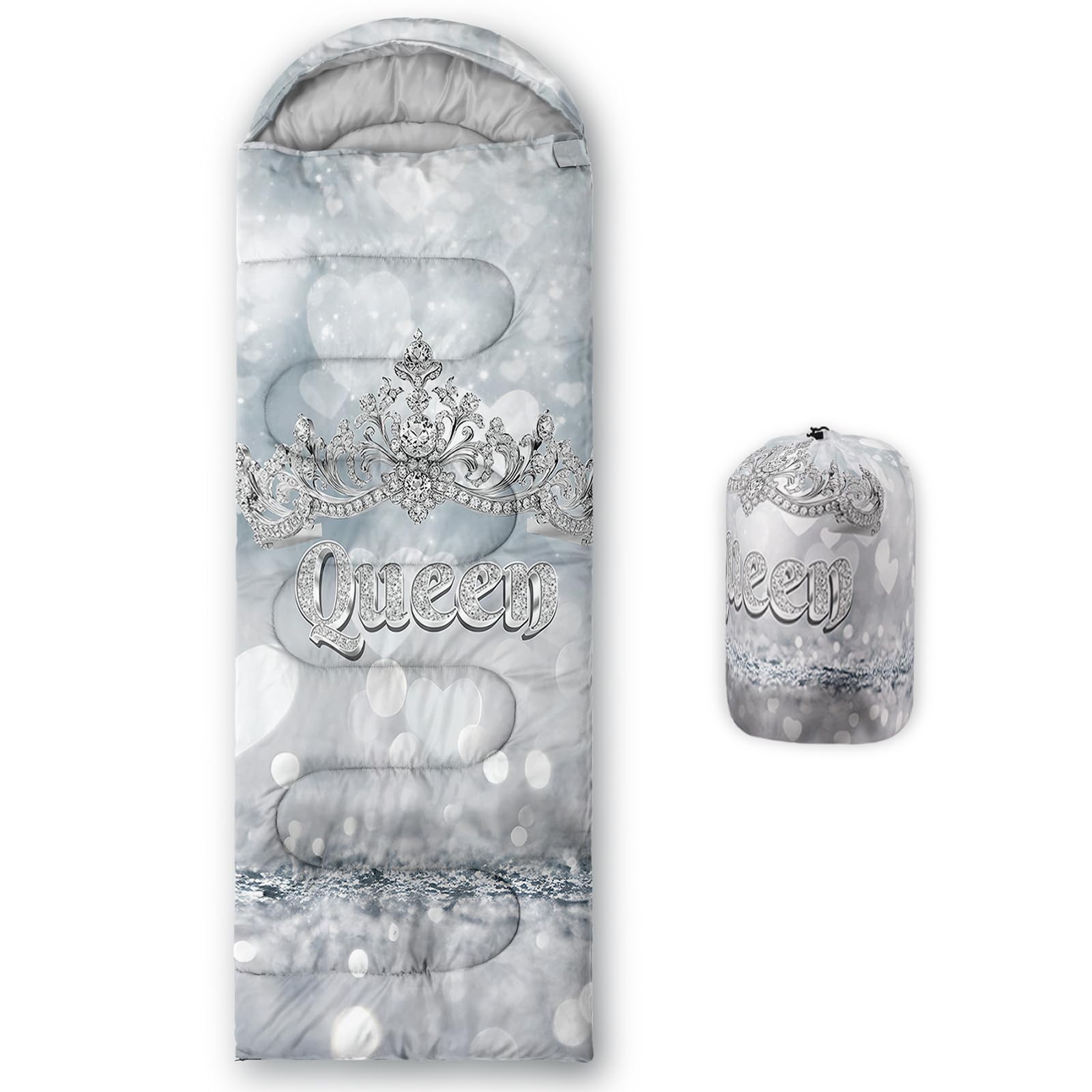 QOOMO Ball Flower Camping Sleeping Bags,3 Season Warm &amp; Cool Weather,Lightweight,Waterproof Sleeping Bags for Adults &amp; Kids,Traveling,and Outdoors,Camping Gear Equipment