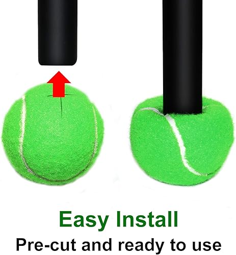 Miniatura 6 de URBEST Walker - Pelotas de tenis precortadas, 4 unidades, pelotas de tenis resistentes para caminantes