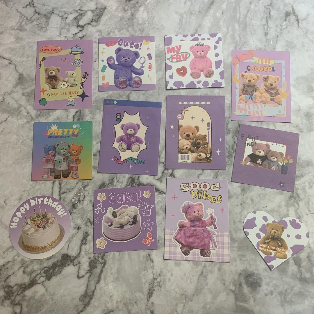 Bunny海外文具 かわいいテディベアー 熊ちゃんステッカーシール12枚 大きめ Cafe Du Jardin